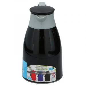 Thermoskan/isoleerkan 1 liter zwart/grijs