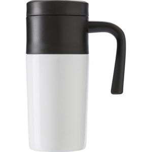 Roestvrijstalen thermos/isoleer reisbeker 330 ml wit