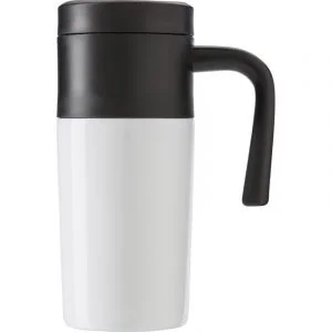 Roestvrijstalen thermos/isoleer reisbeker 330 ml wit