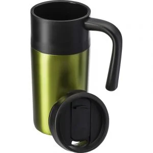 Roestvrijstalen thermos/isoleer reisbeker 330 ml licht groen